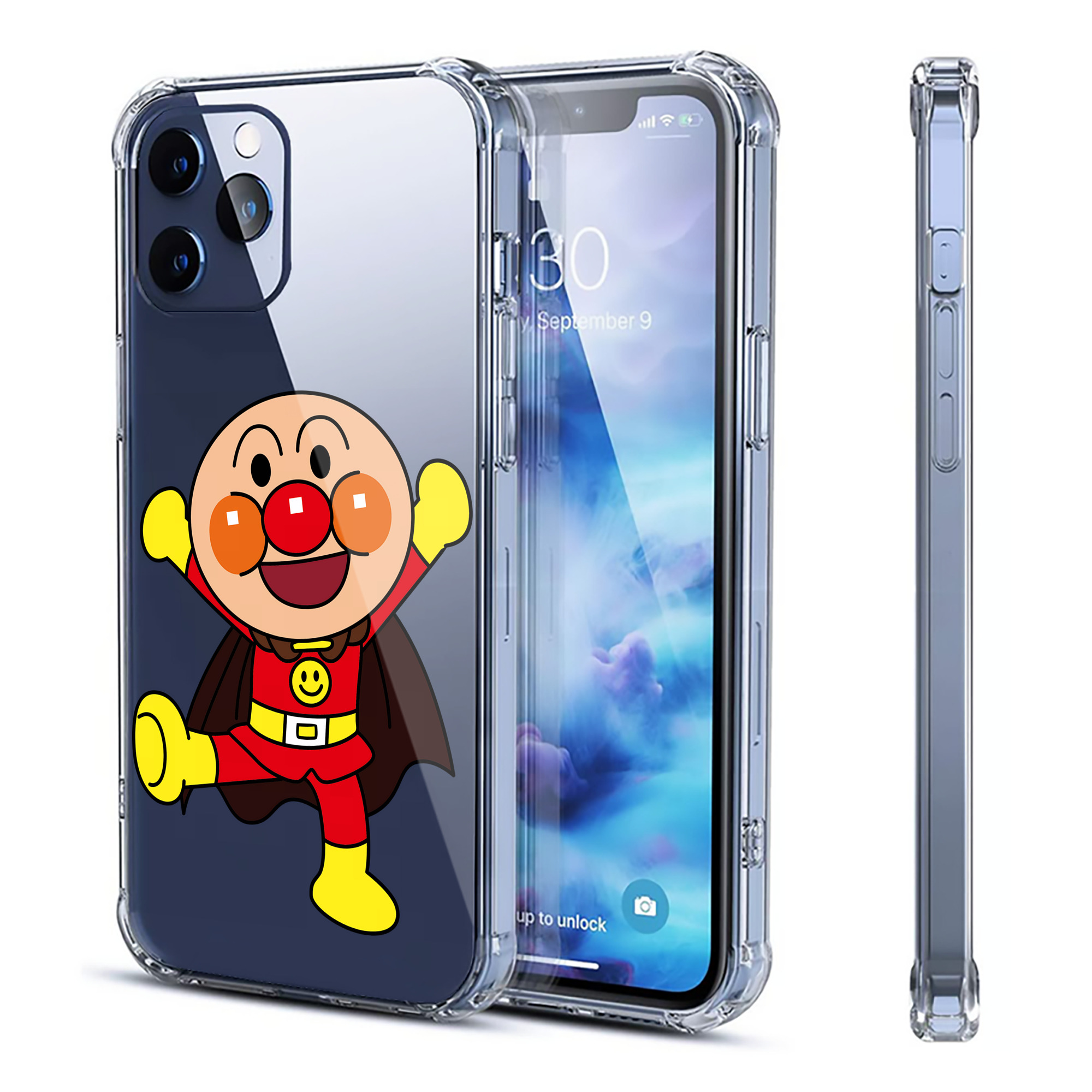 （画像用） アンパンマン Anpanman 【iPhone 12シリーズ対応】透明スマホケース（クリアソフトケース）